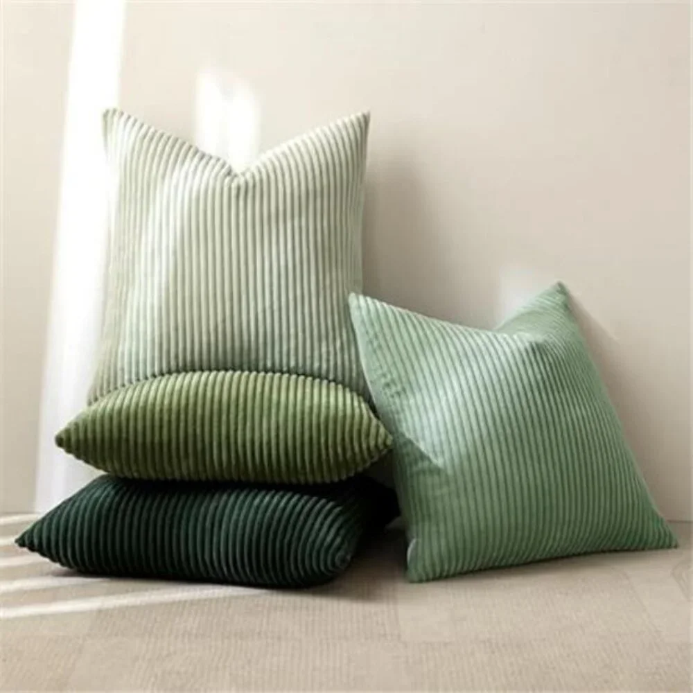 Farmhouse Sage Green Throw Pillow Covers 18x18 Inch Set of 4 NO INSERT